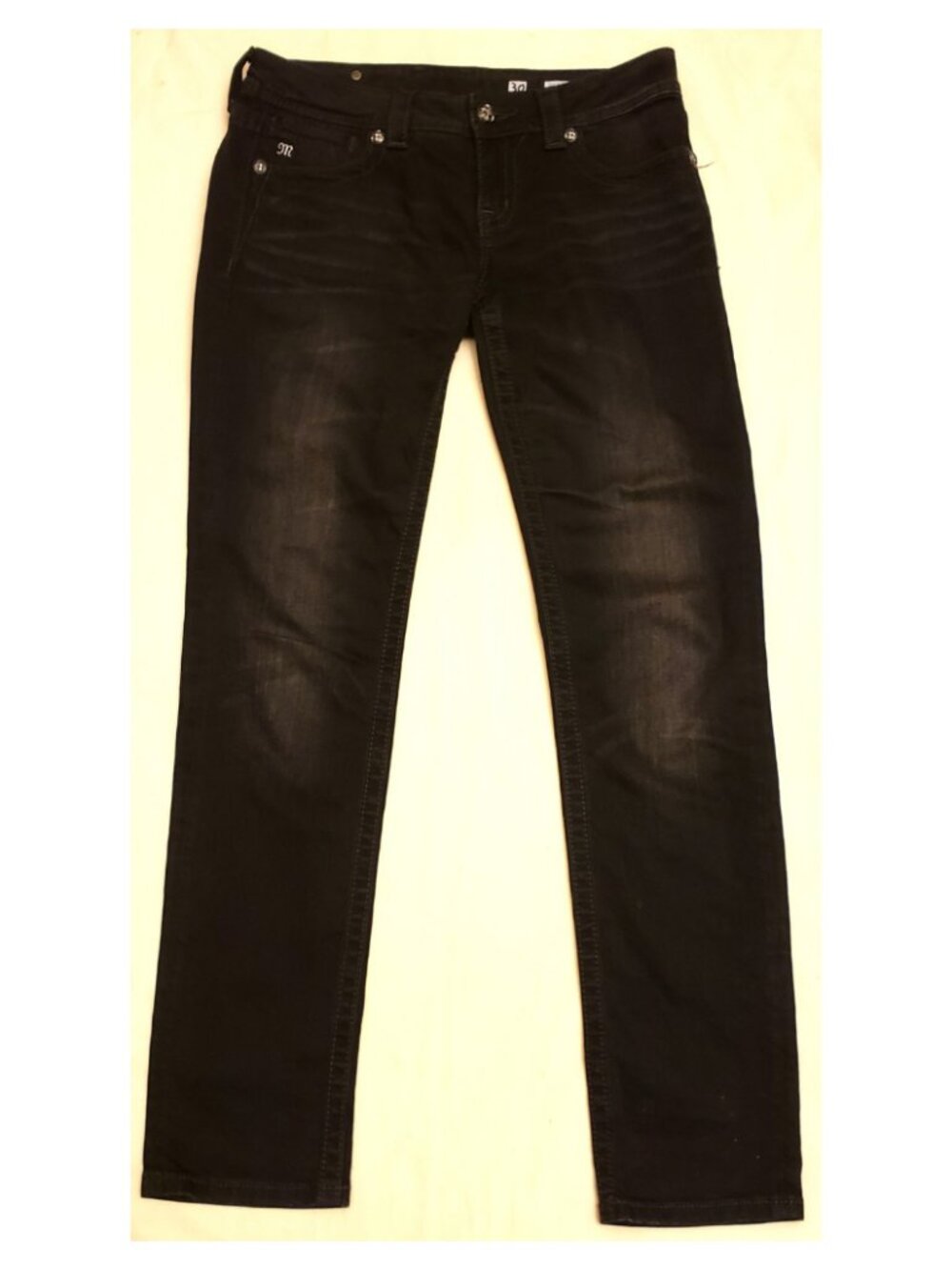 Miss Me Jeans Skinny Angel Wing Embellished Size 30 Y2K Black Denim